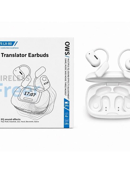 OWS Other - OWS LX-80 AI Translator Earbuds Wireless Ear-hook Open Air Conduction White